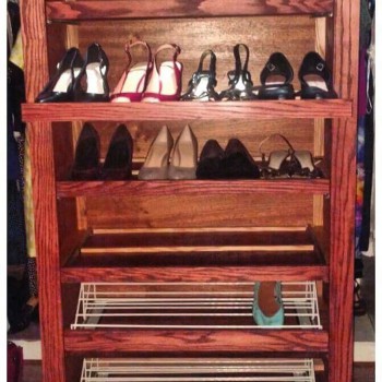 Custom Made Shoe rack in Oak with Mahogany finish